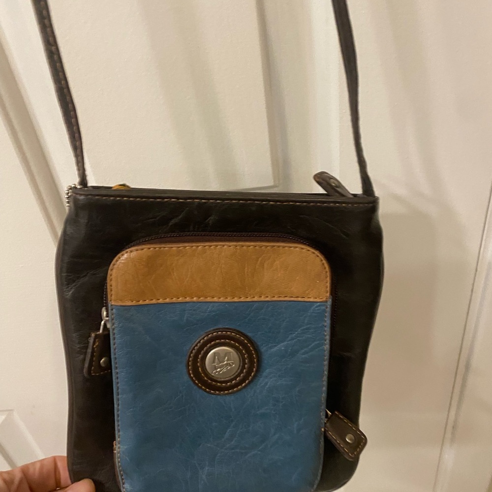 Black, Blue, and Brown Mini Bag